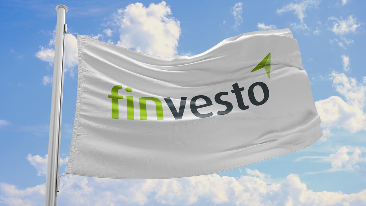 finvesto Adresse Weiße Fahne mit dem finvesto Logo